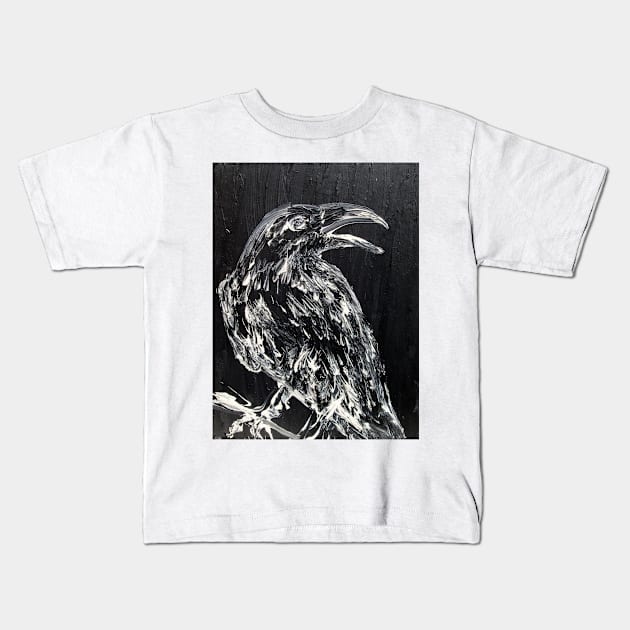RAVEN on the BRANCH Kids T-Shirt by lautir